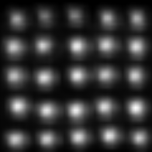 Saliency map for MLNet on image with a circle amongst squares