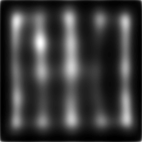 Saliency map for SalGAN on image with a circle amongst squares